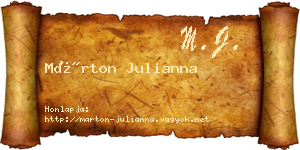 Márton Julianna névjegykártya